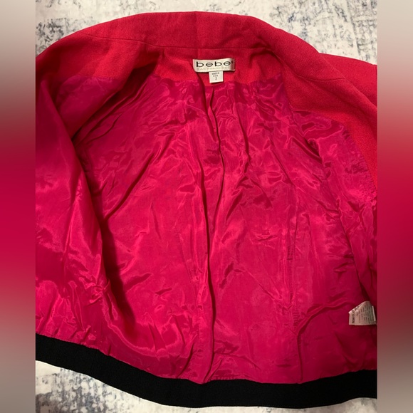 VTG Y2K bebe Fuscia Pink Blazer with Black Trim 2 - Picture 11 of 16